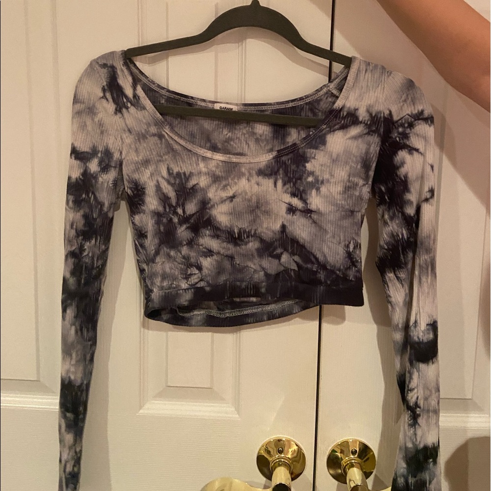 Garage Tie Dye Cropped Long Sleeve Shirt